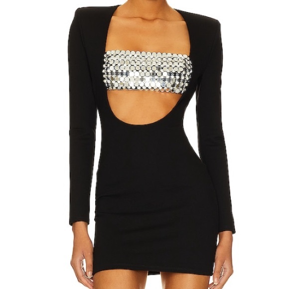 NBD | Dresses | Revolve Vani Mini Dress In Black Nwt Silver Sequin  Embellished Bust | Poshmark